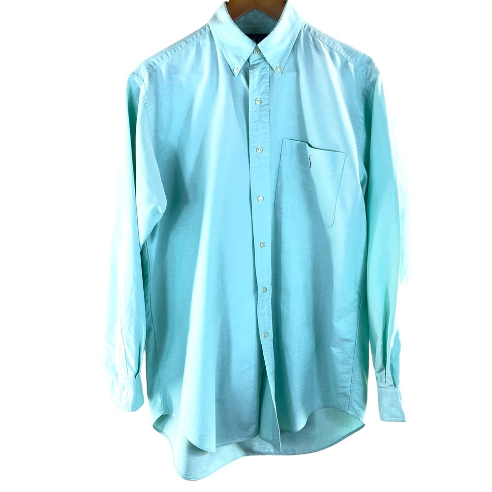 Ralph Lauren Blue Label Classic Fit Button Down Teal Shirt 100% Cotton Medium